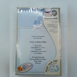 Print your Own Baby Boy Announcements Stationary.